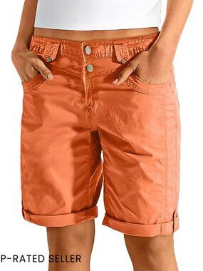 Wide Leg Cargo Shorts Vintage Casual Bermuda Pants Mid Waist Summer Style